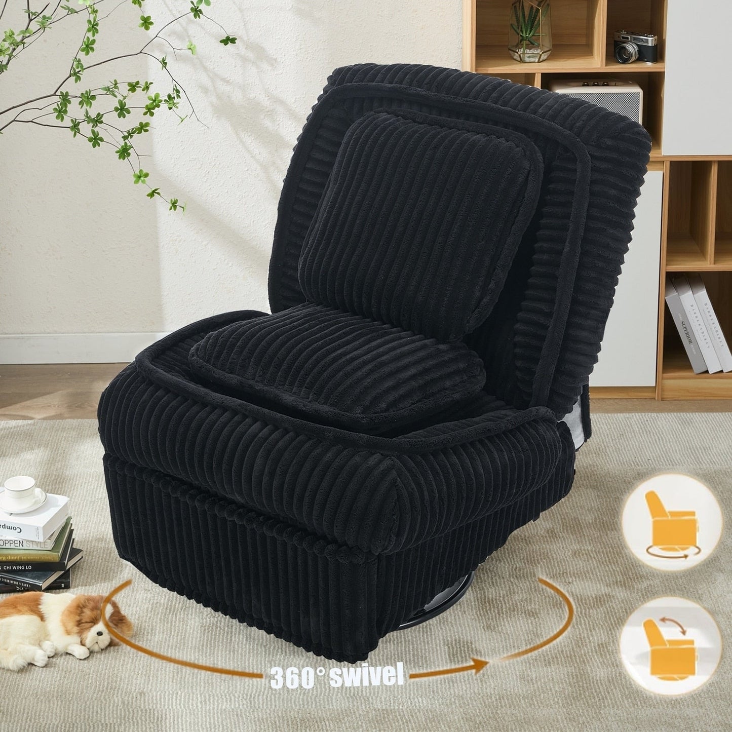 Divano reclinabile versatile in velluto a coste per relax e comfort