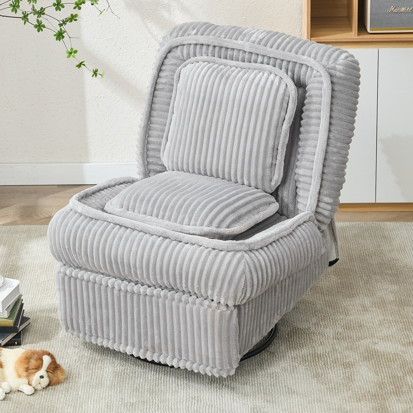 Divano reclinabile versatile in velluto a coste per relax e comfort