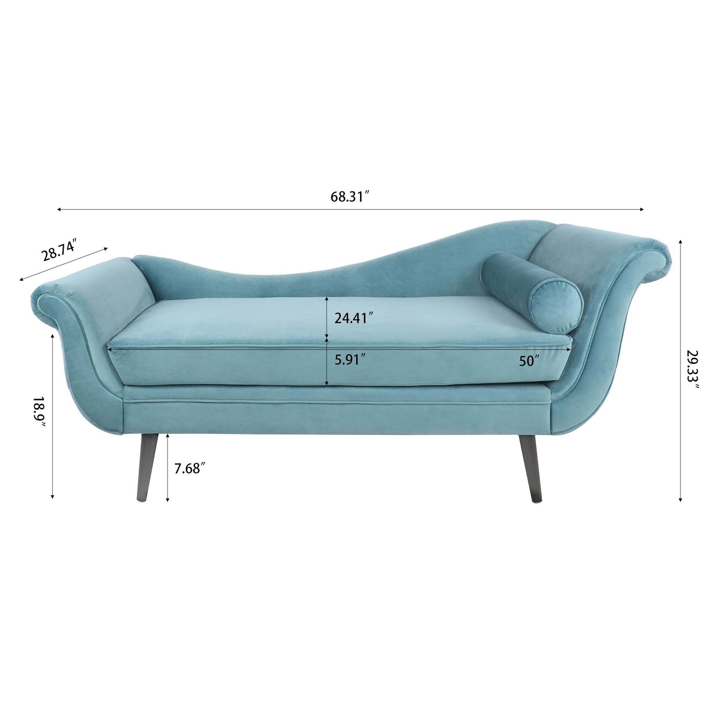 Chaise longue vintage con braccioli a spirale di Christopher Knight Home