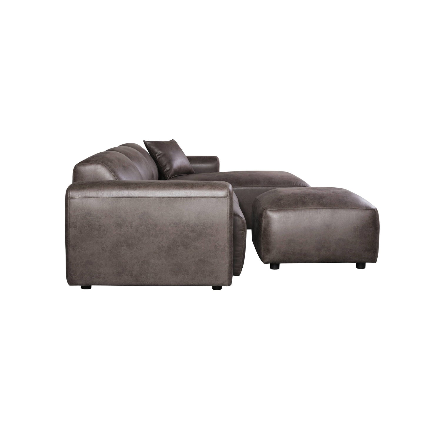 Set da conversazione imbottito Whisper con sedie modulari, braccioli agganciabili e pouf per soggiorno