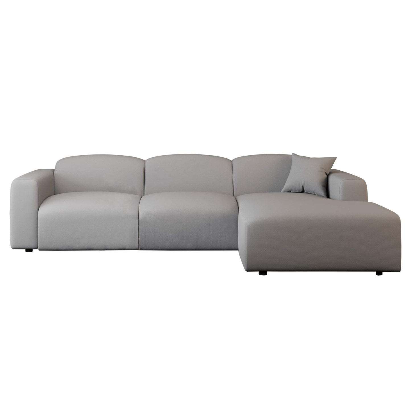 Set da conversazione imbottito Whisper con sedie modulari, braccioli agganciabili e pouf per soggiorno