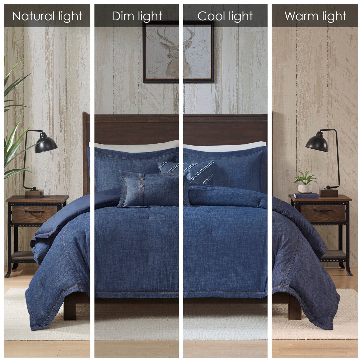 Set di piumoni in denim oversize e imbottito Woolrich Perry Blue