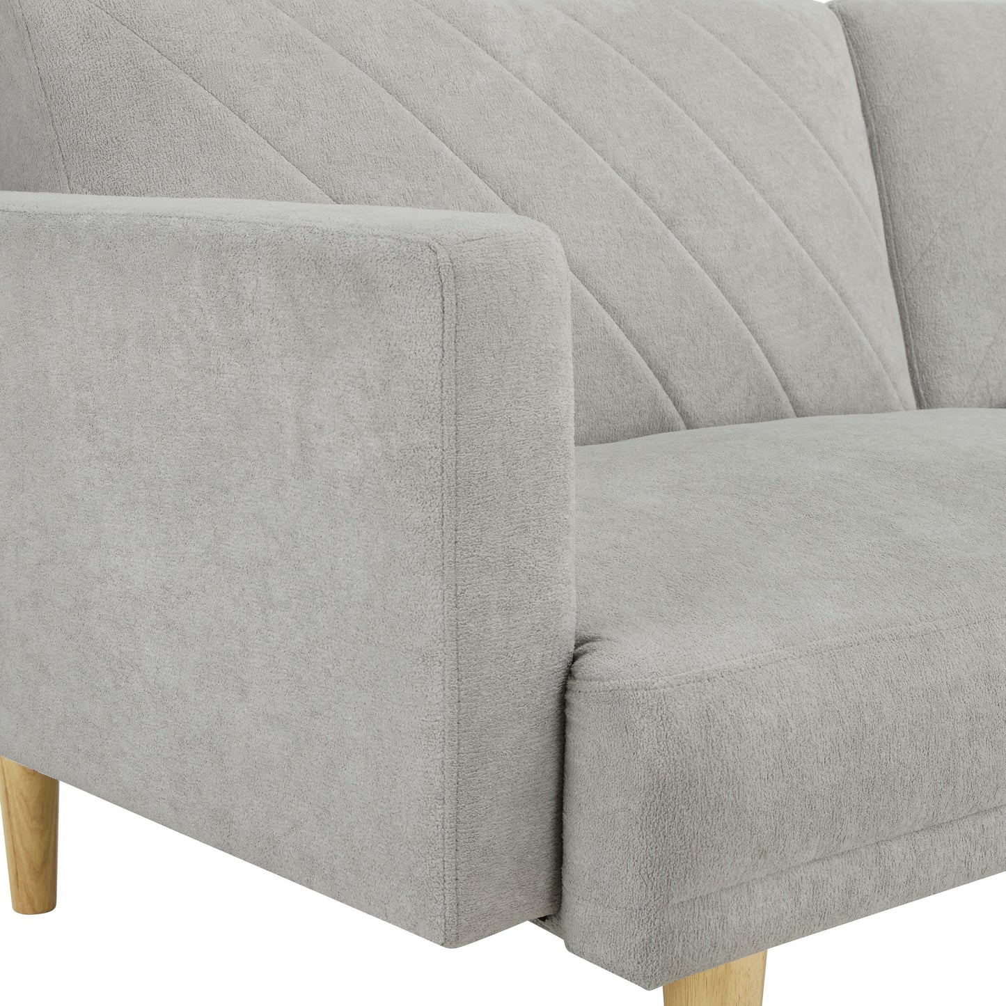 Divano letto futon in velluto giallo con fiocco di neve