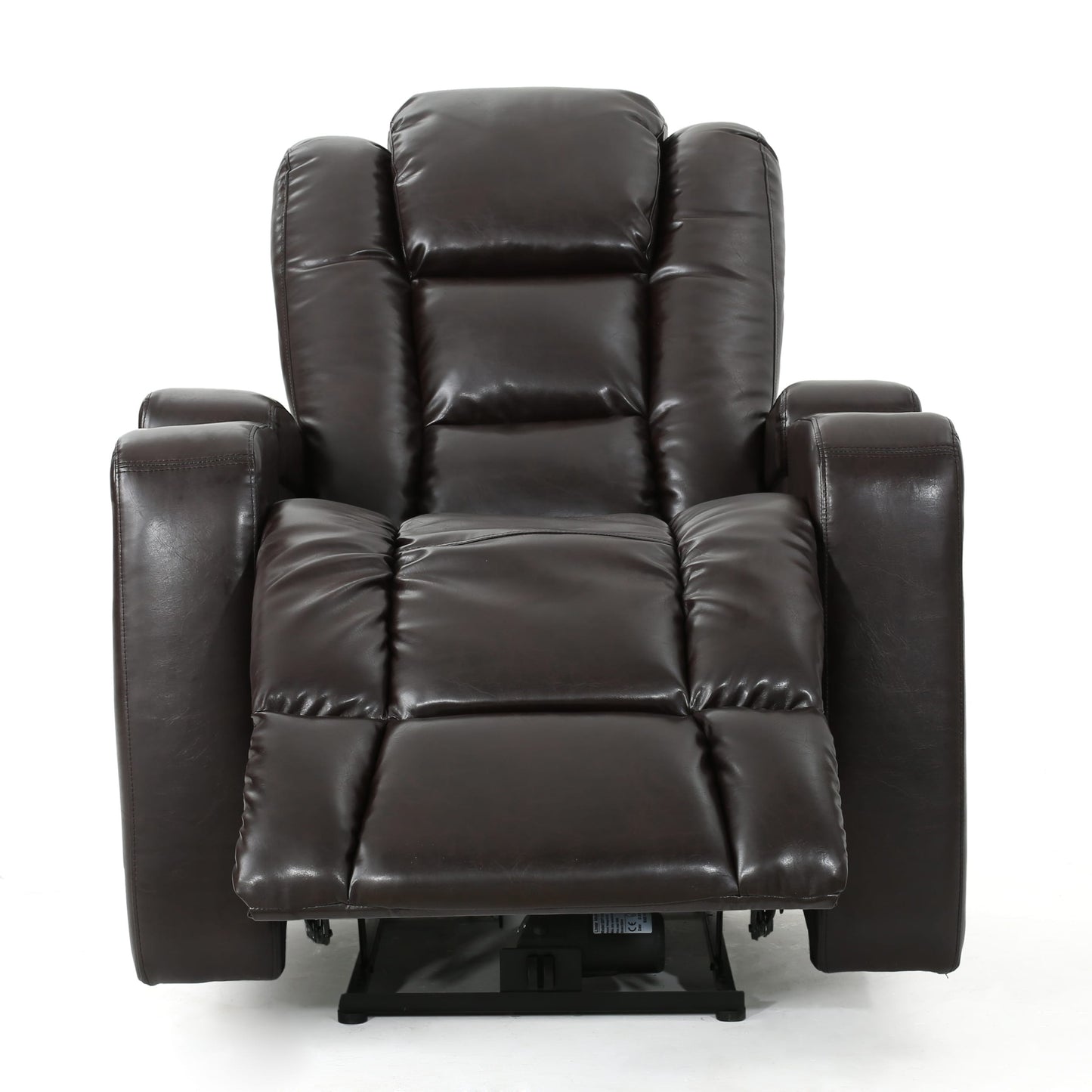 Poltrona reclinabile elettrica Yoma, 2 portabicchieri, contenitore, USB, similpelle marrone