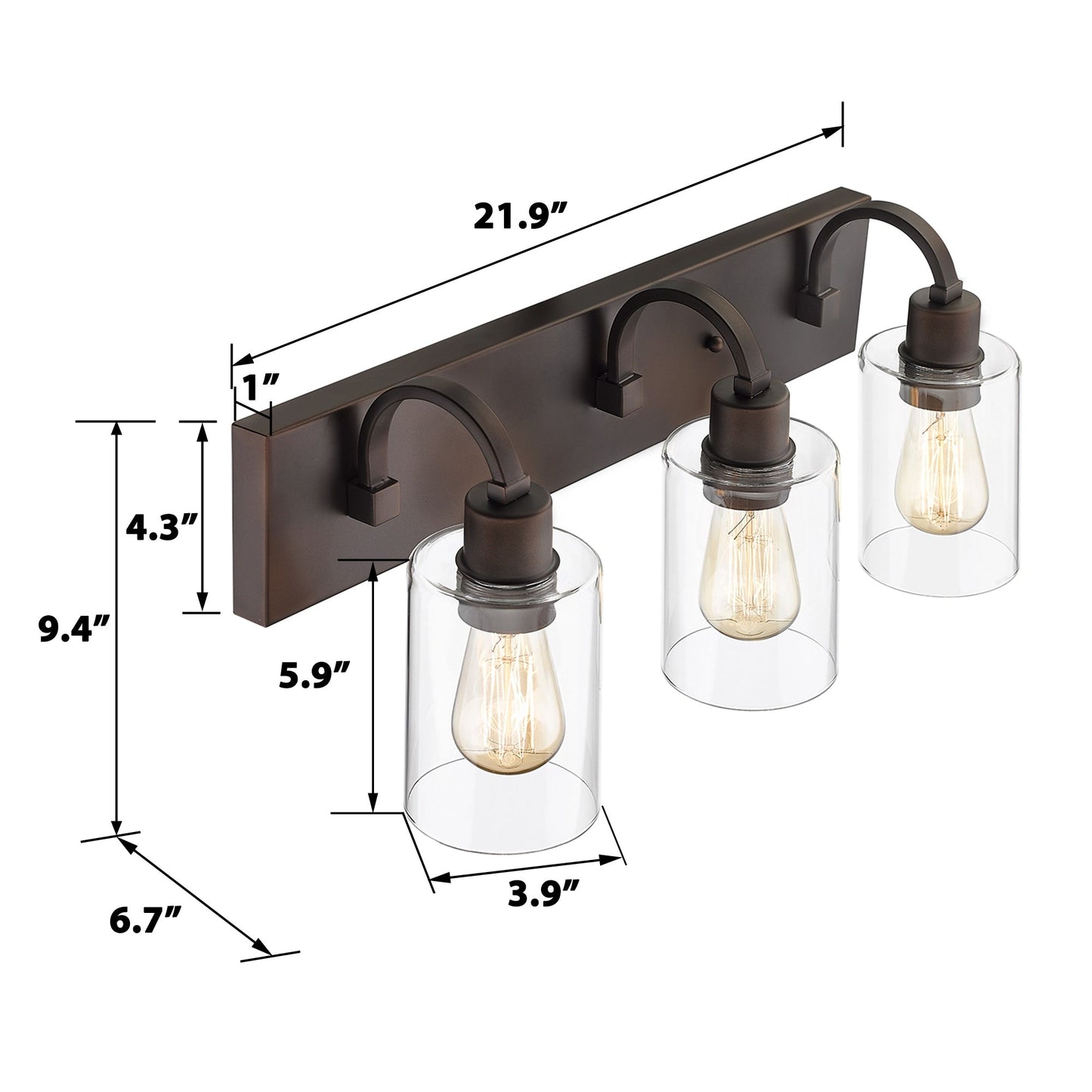 Lampadari per il mobiletto del bagno - Lampada da parete in stile rustico per il bagno