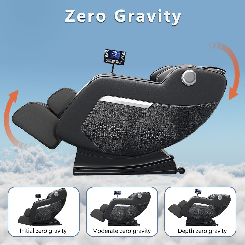 Poltrona reclinabile massaggiante Zero Gravity con massaggio completo del corpo, riscaldamento e audio Bluetooth integrato