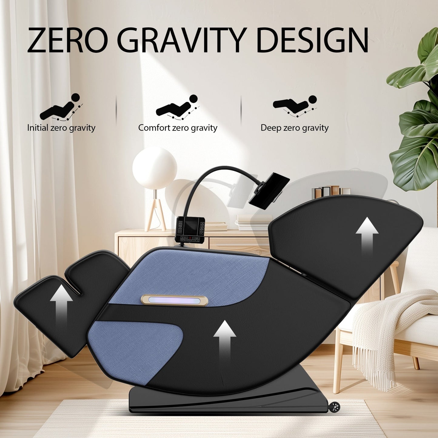 Poltrona reclinabile con massaggio a gravità zero, massaggio ad aria, riscaldamento e altoparlanti Bluetooth