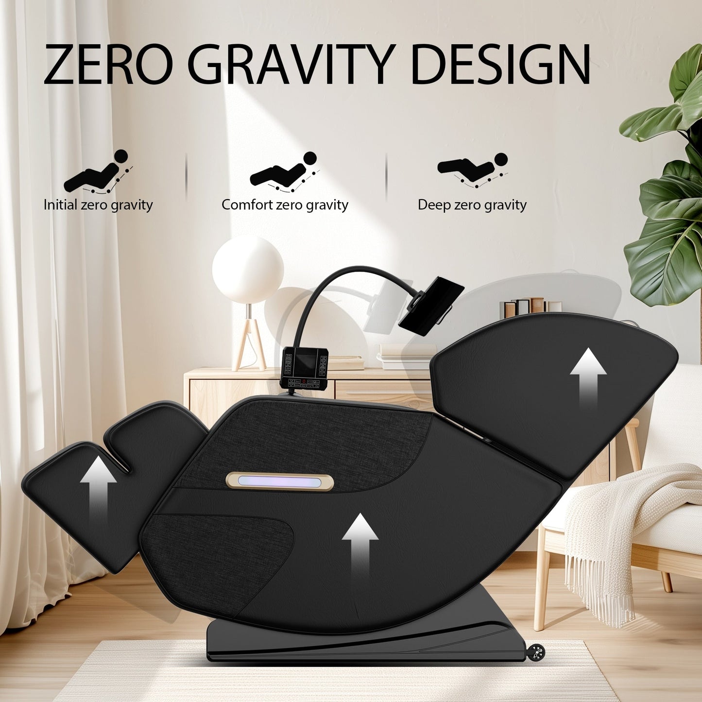 Poltrona reclinabile con massaggio a gravità zero, massaggio ad aria, riscaldamento e altoparlanti Bluetooth