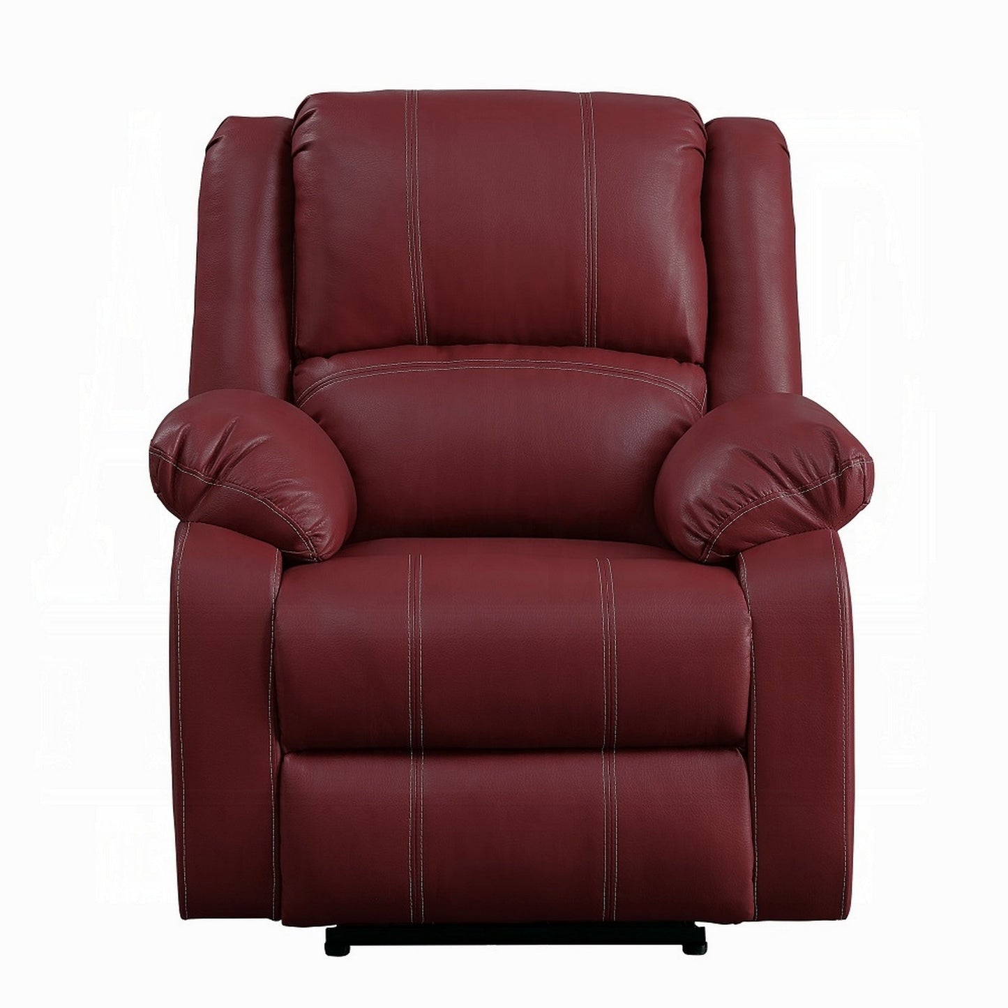 Poltrona reclinabile manuale Zuru Motion, in morbida similpelle rosso scuro