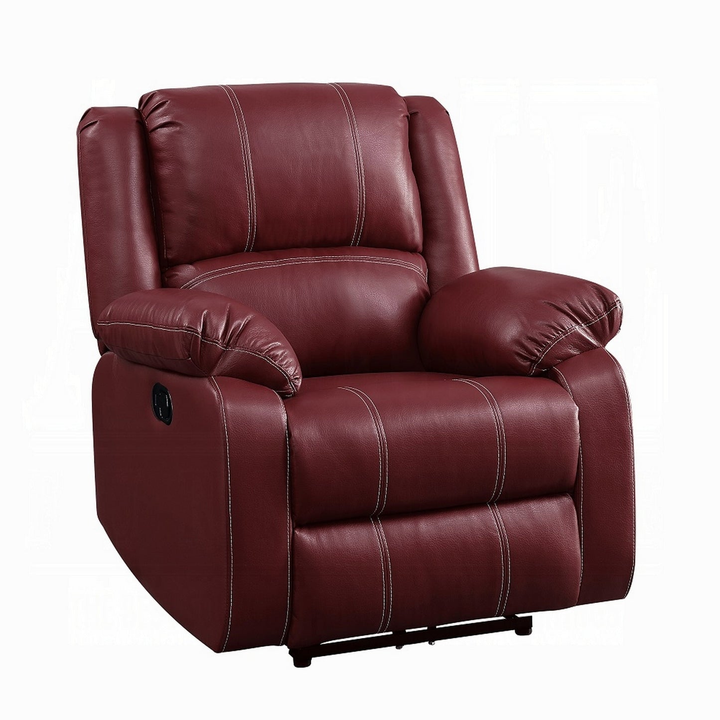 Poltrona reclinabile manuale Zuru Motion, in morbida similpelle rosso scuro