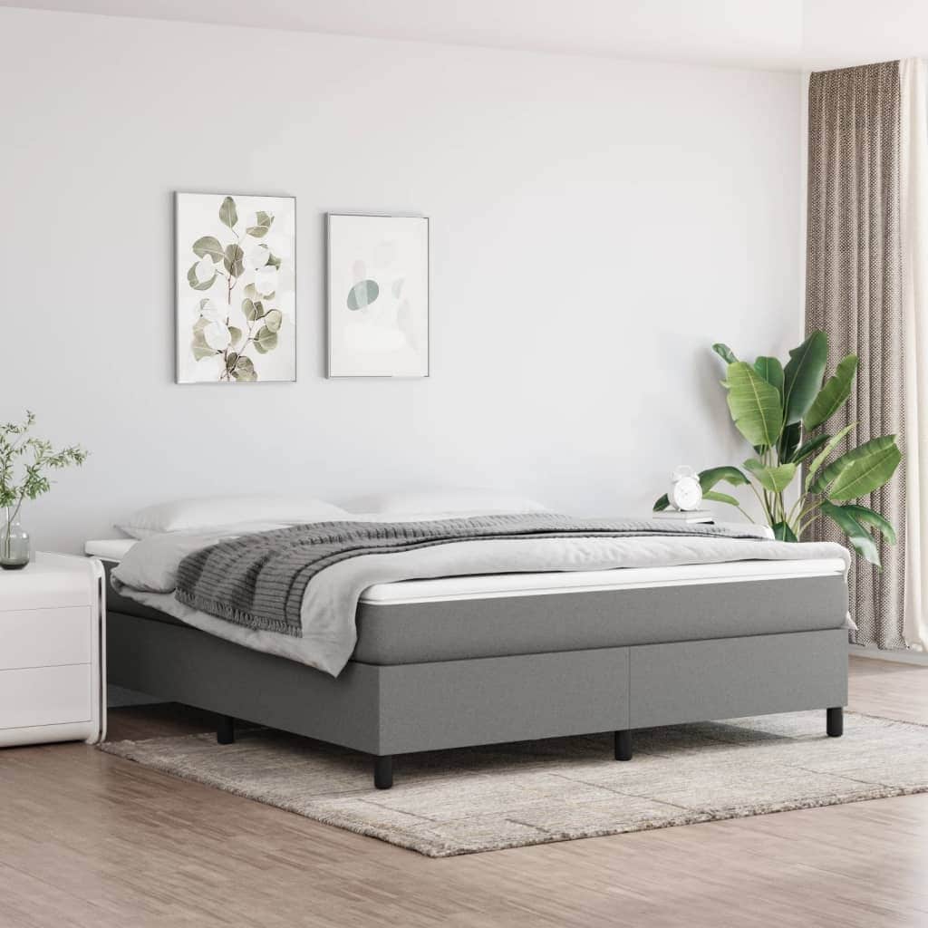 vidaXL Struttura per letto a molle con base a piattaforma e materasso in tessuto