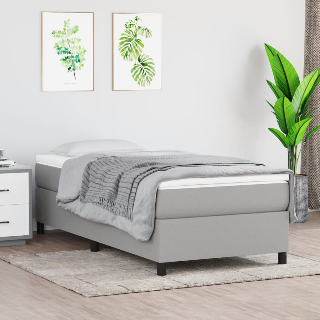 vidaXL Struttura per letto a molle con base a piattaforma e materasso in tessuto
