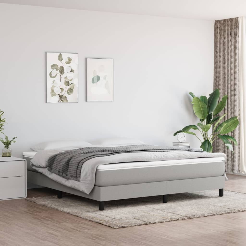 vidaXL Struttura per letto a molle con base a piattaforma e materasso in tessuto