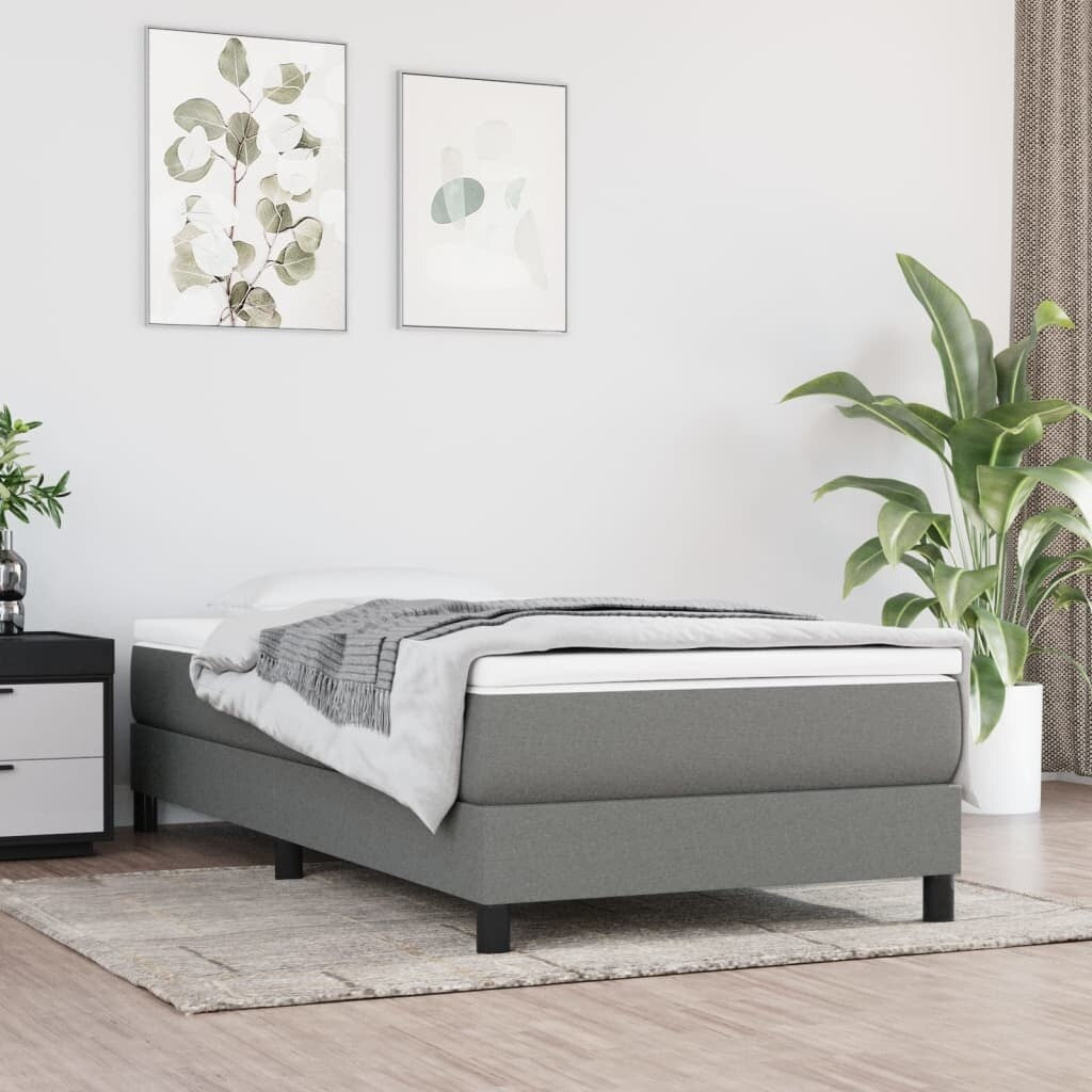 vidaXL Struttura per letto a molle con base a piattaforma e materasso in tessuto