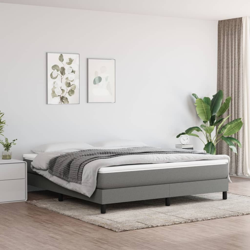 vidaXL Struttura per letto a molle con base a piattaforma e materasso in tessuto
