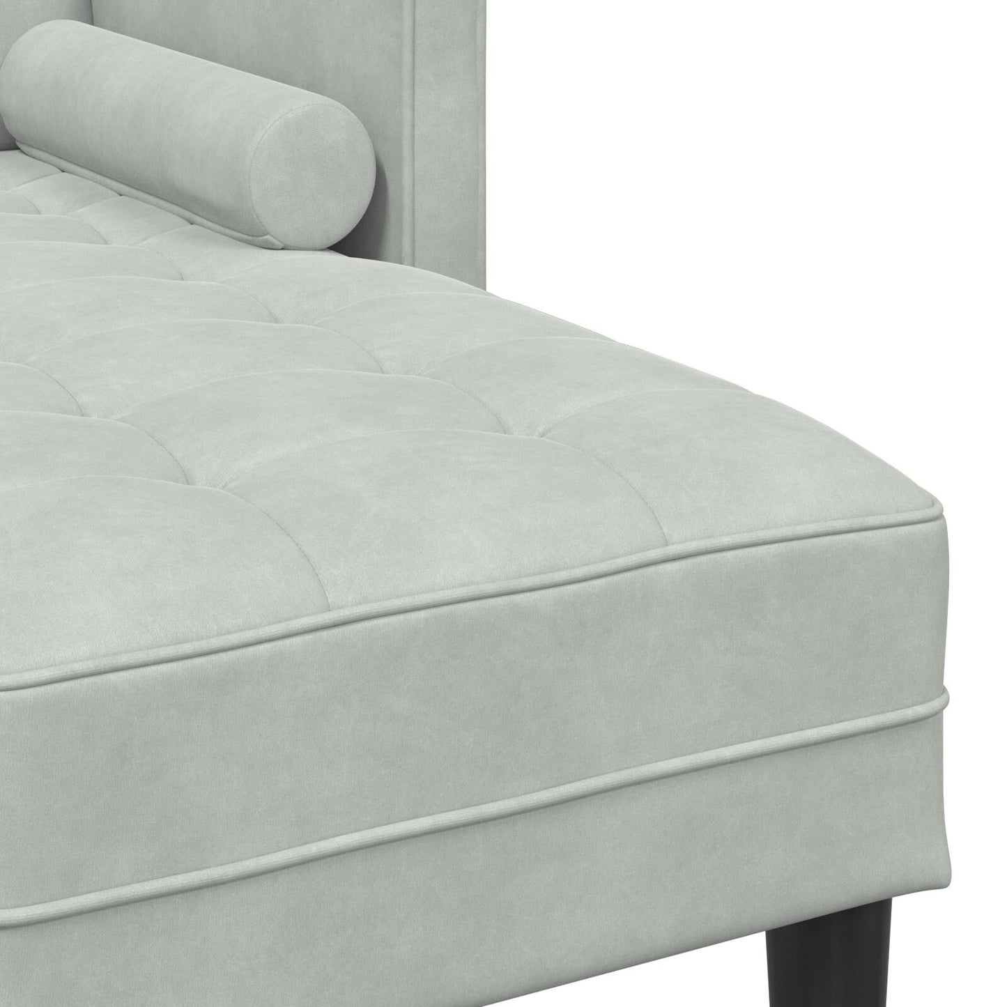 vidaXL Divano da giardino a L in velluto nero/grigio scuro/grigio chiaro - 68,1 x 51,6 x 26,4