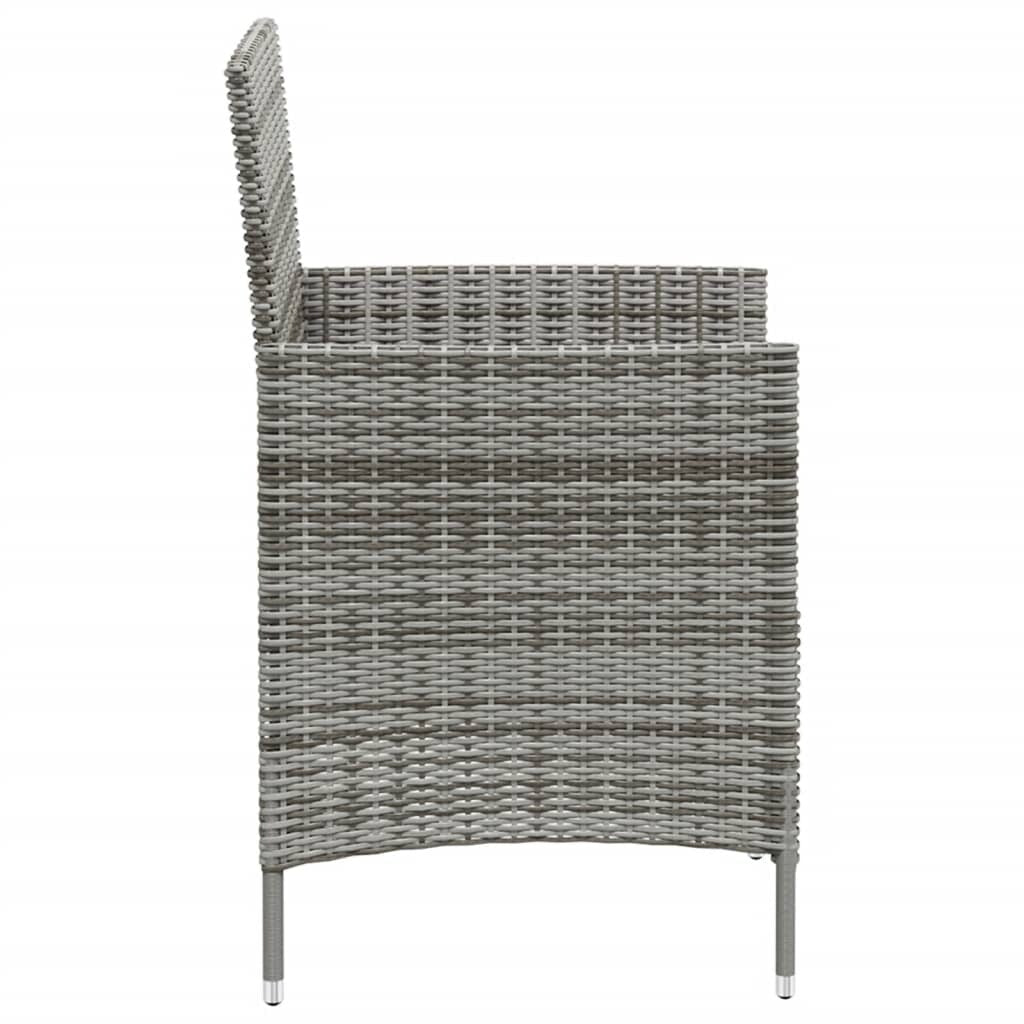 vidaXL Sedie da giardino per tutte le stagioni, sedia da pranzo singola con cuscini in polyrattan