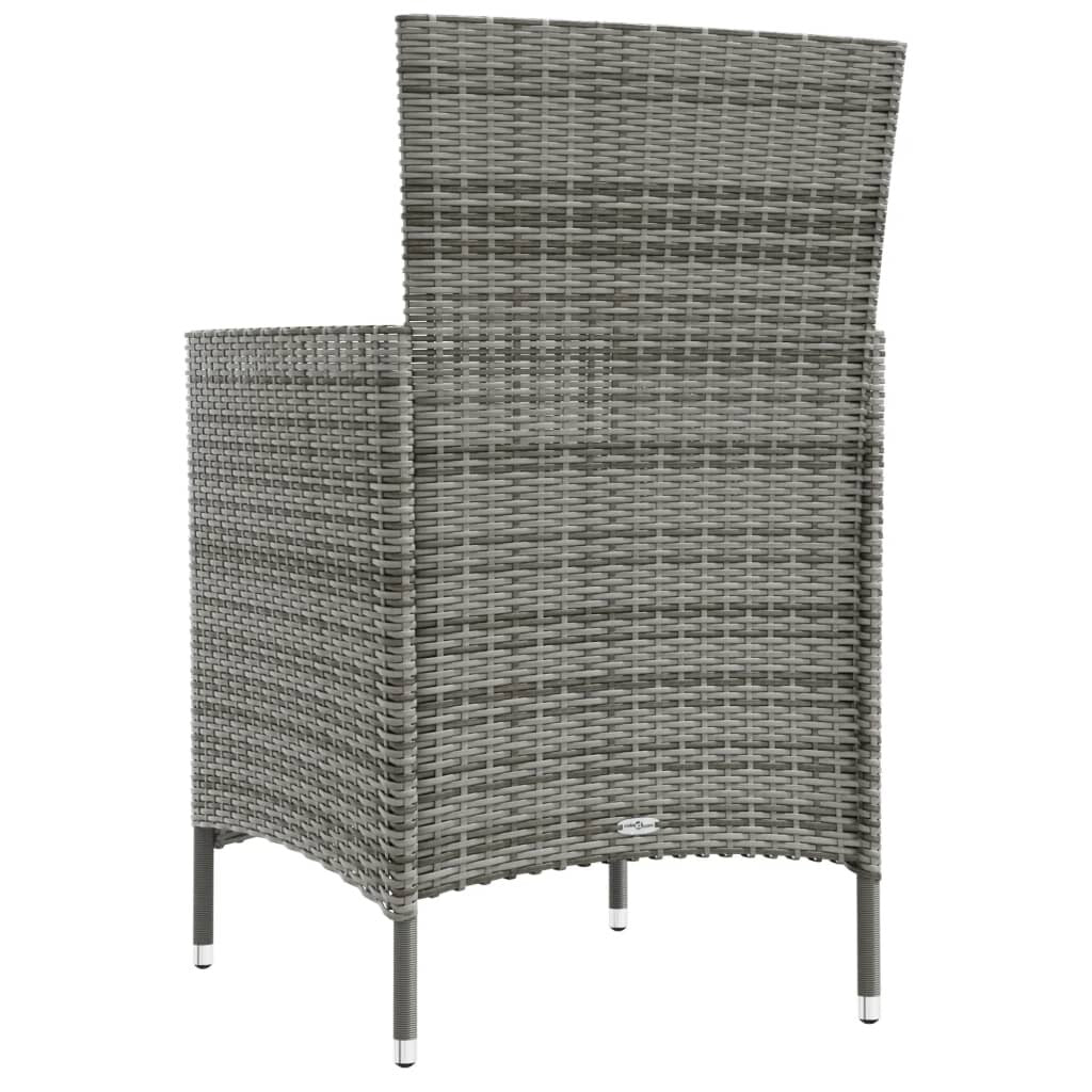 vidaXL Sedie da giardino per tutte le stagioni, sedia da pranzo singola con cuscini in polyrattan