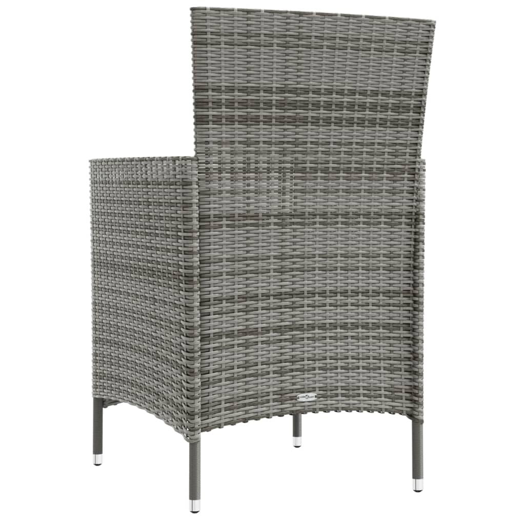 vidaXL Sedie da giardino per tutte le stagioni, sedia da pranzo singola con cuscini in polyrattan