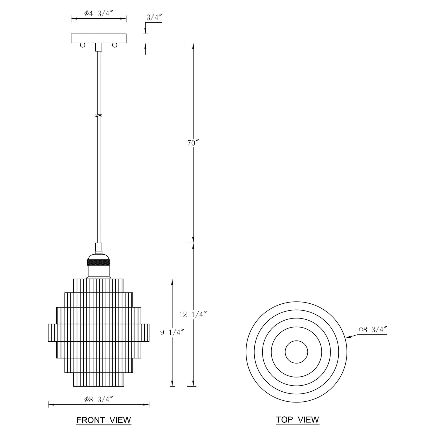 Lampadario a sospensione in ottone anticato a 1 luce C Cattleya con paralume in vetro a strisce - Ottone anticato