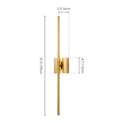 Applique da parete moderna a striscia lineare lunga nera/oro/nichel, dimmerabile, con luce LED per il bagno