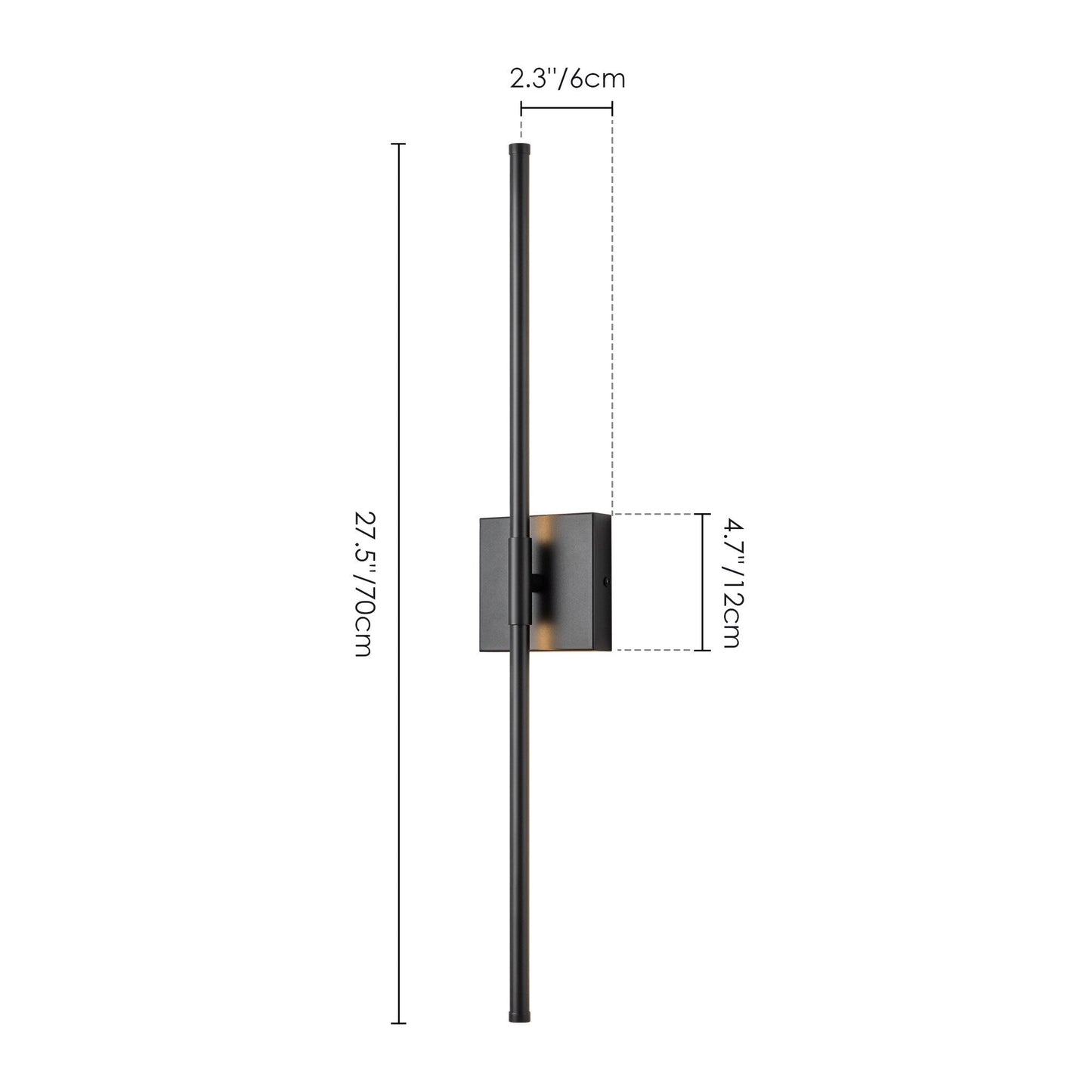 Applique da parete moderna a striscia lineare lunga nera/oro/nichel, dimmerabile, con luce LED per il bagno