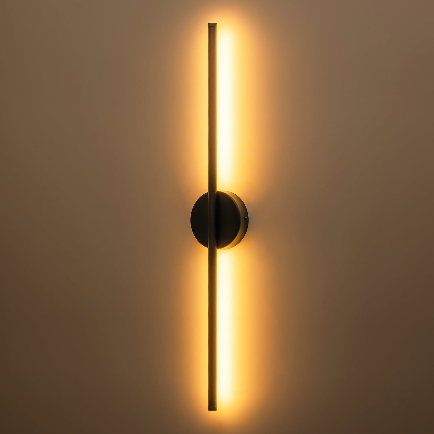 Applique da parete moderna a striscia lineare lunga nera/oro/nichel, dimmerabile, con luce LED per il bagno