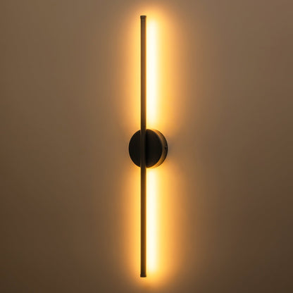Applique da parete moderna a striscia lineare lunga nera/oro/nichel, dimmerabile, con luce LED per il bagno