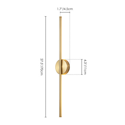 Applique da parete moderna a striscia lineare lunga nera/oro/nichel, dimmerabile, con luce LED per il bagno