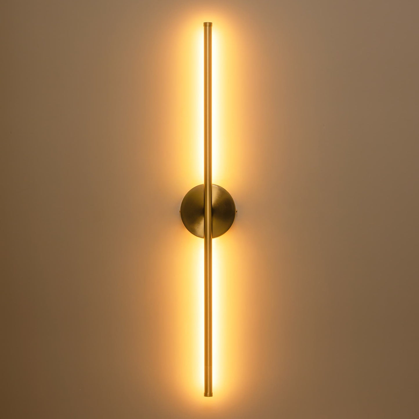 Applique da parete moderna a striscia lineare lunga nera/oro/nichel, dimmerabile, con luce LED per il bagno