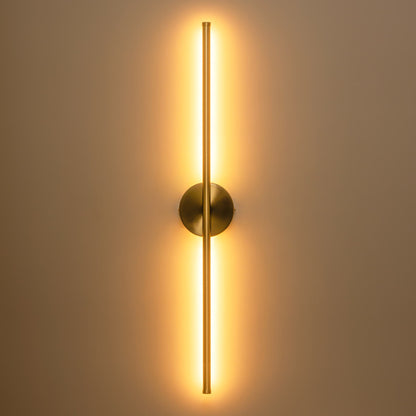 Applique da parete moderna a striscia lineare lunga nera/oro/nichel, dimmerabile, con luce LED per il bagno
