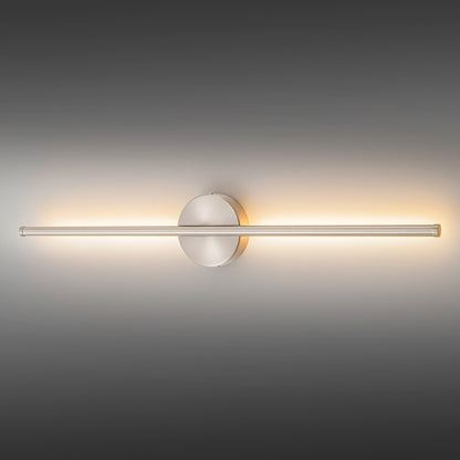 Applique da parete moderna a striscia lineare lunga nera/oro/nichel, dimmerabile, con luce LED per il bagno