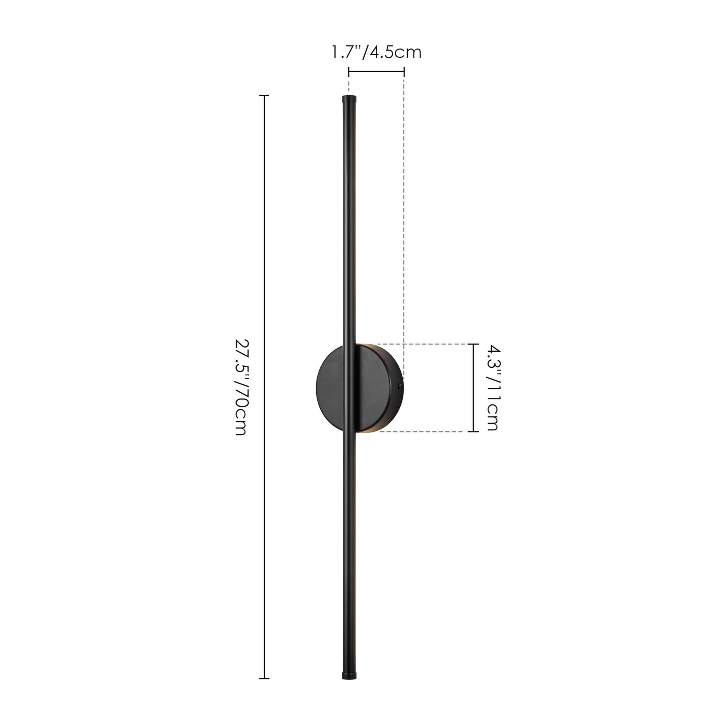 Applique da parete moderna a striscia lineare lunga nera/oro/nichel, dimmerabile, con luce LED per il bagno
