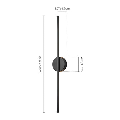 Applique da parete moderna a striscia lineare lunga nera/oro/nichel, dimmerabile, con luce LED per il bagno