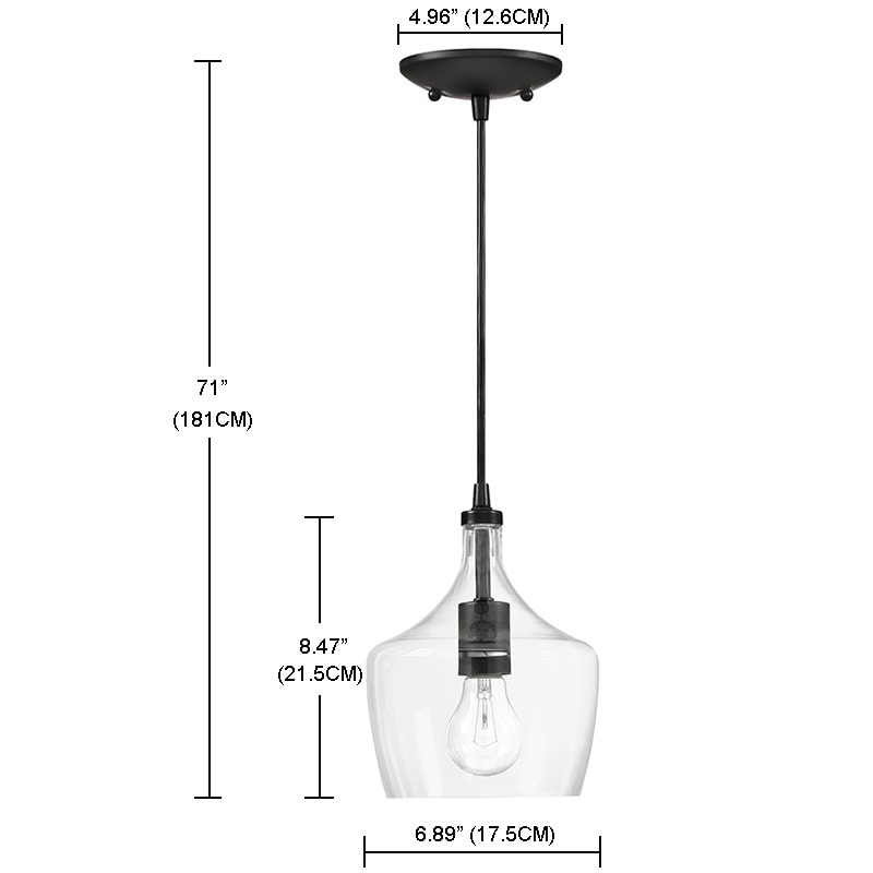 Lampadario a sospensione in vetro trasparente a forma di goccia per isola da cucina (è possibile scegliere tra 1 o 3 confezioni)