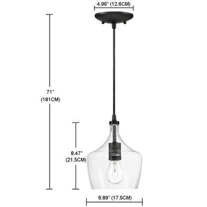 Lampadario a sospensione in vetro trasparente a forma di goccia per isola da cucina (è possibile scegliere tra 1 o 3 confezioni)