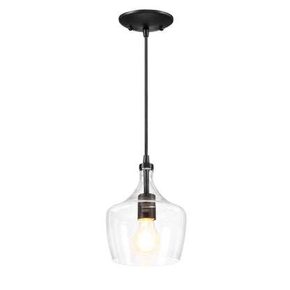 Lampadario a sospensione in vetro trasparente a forma di goccia per isola da cucina (è possibile scegliere tra 1 o 3 confezioni)