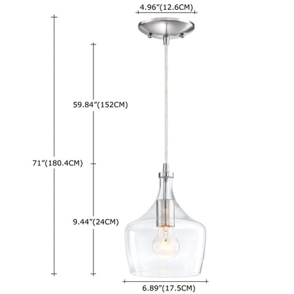 Lampadario a sospensione in vetro trasparente a forma di goccia per isola da cucina (è possibile scegliere tra 1 o 3 confezioni)