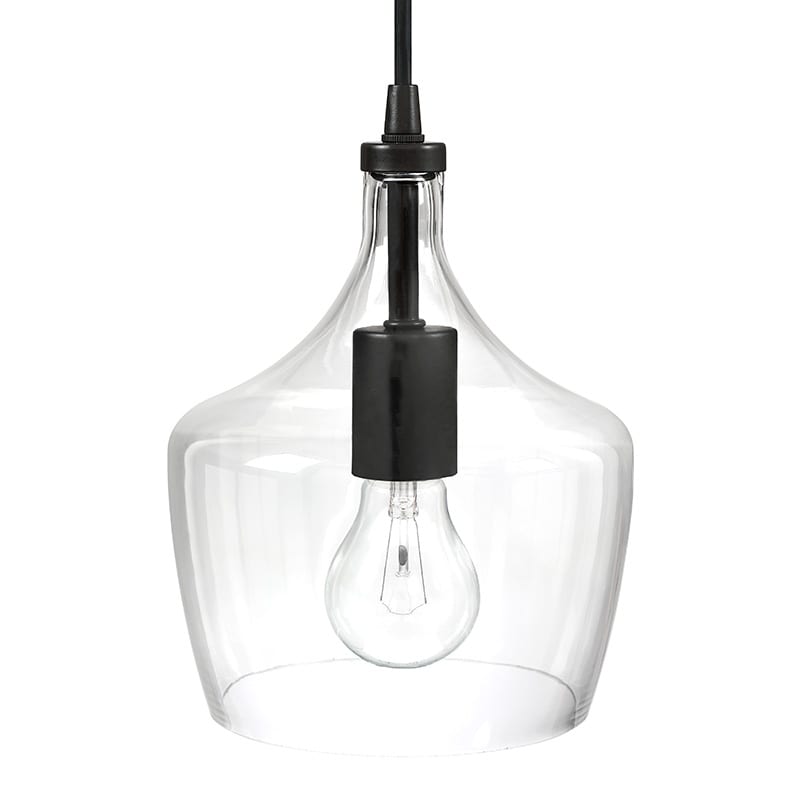 Lampadario a sospensione in vetro trasparente a forma di goccia per isola da cucina (è possibile scegliere tra 1 o 3 confezioni)