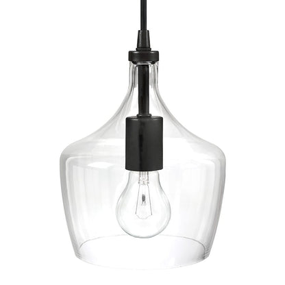 Lampadario a sospensione in vetro trasparente a forma di goccia per isola da cucina (è possibile scegliere tra 1 o 3 confezioni)