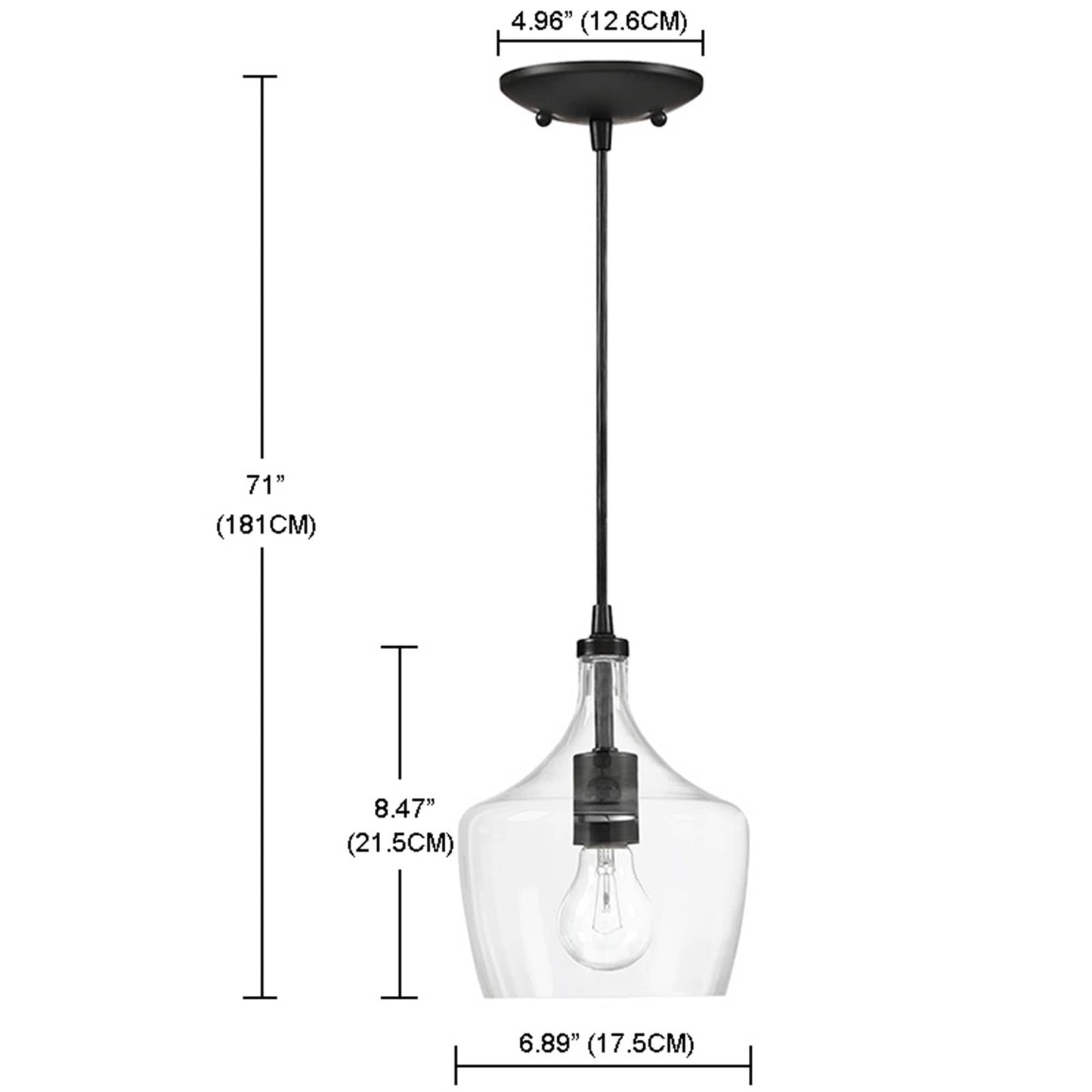 Lampadario a sospensione in vetro trasparente a forma di goccia per isola da cucina (è possibile scegliere tra 1 o 3 confezioni)