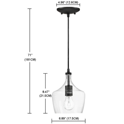 Lampadario a sospensione in vetro trasparente a forma di goccia per isola da cucina (è possibile scegliere tra 1 o 3 confezioni)