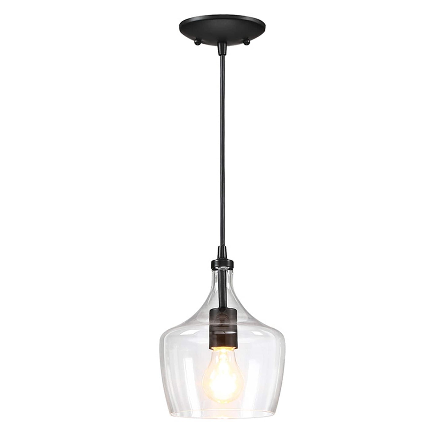Lampadario a sospensione in vetro trasparente a forma di goccia per isola da cucina (è possibile scegliere tra 1 o 3 confezioni)