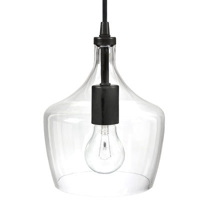 Lampadario a sospensione in vetro trasparente a forma di goccia per isola da cucina (è possibile scegliere tra 1 o 3 confezioni)