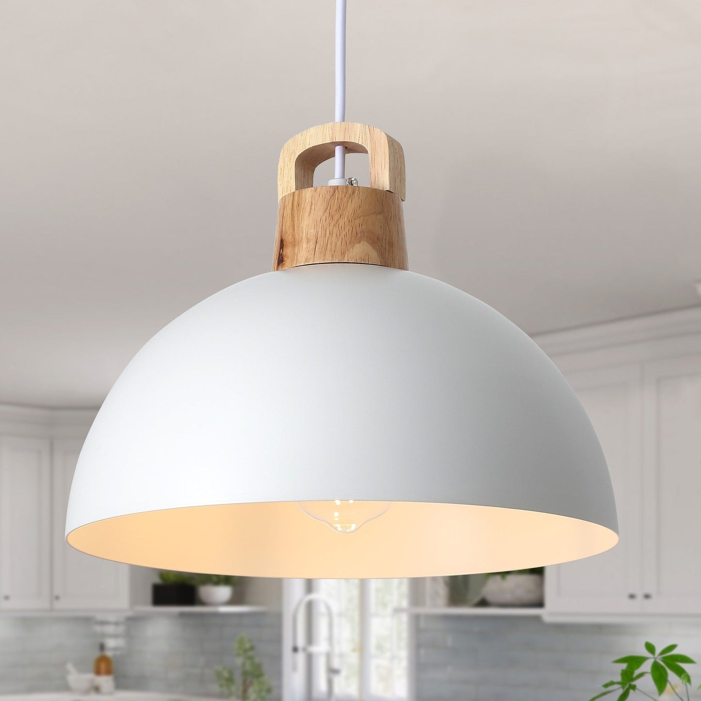 Lampada a sospensione moderna a 1 luce con interruttore a spina per isola cucina