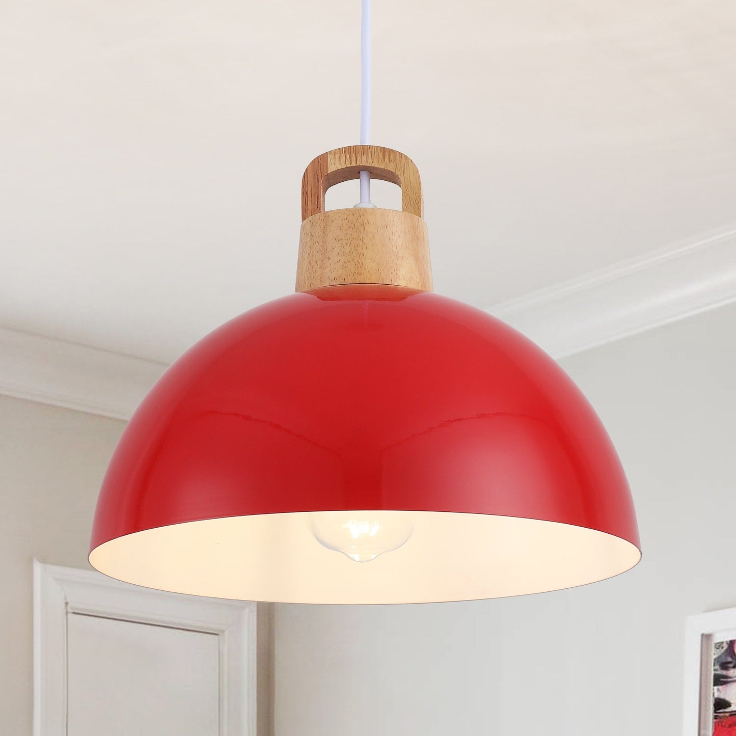 Lampada a sospensione moderna a 1 luce con interruttore a spina per isola cucina