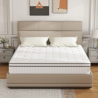 Materasso matrimoniale da 10 pollici, materasso ibrido matrimoniale, materasso in memory foam a molle insacchettate, materasso a basso trasferimento di movimento in una scatola