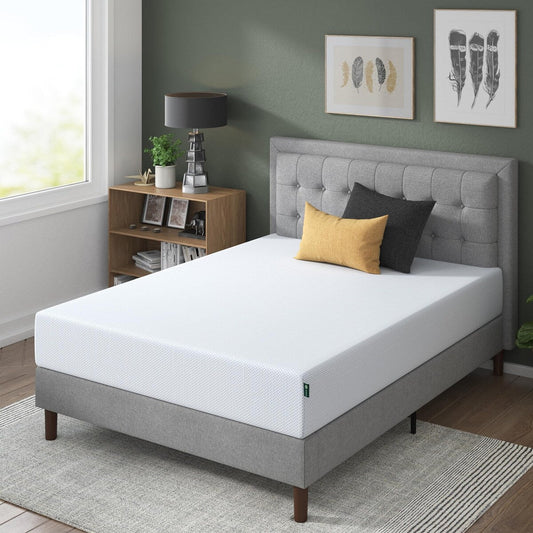 Materasso in memory foam con gel rinfrescante al tè verde da 10 pollici, senza fibra di vetro, schiuma di gel rinfrescante, allevia la pressione, letto in scatola, king size