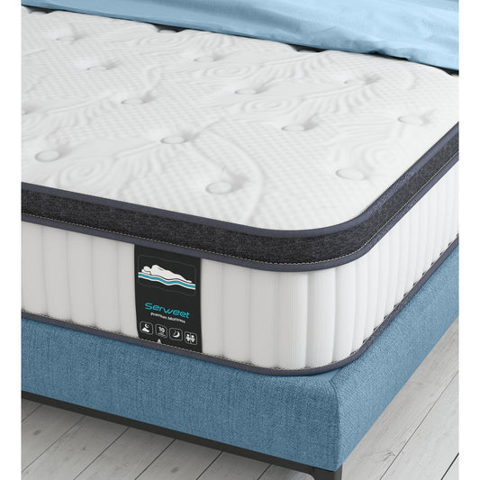 Materasso a molle insacchettate in memory foam ibrido da 10 pollici, Mideum Comfort, per cameretta dei bambini, camera degli ospiti