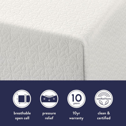 Materasso in memory foam al tè verde da 10 pollici